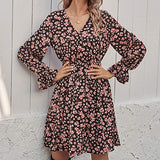 Ladies Casual Loose Leopard Printed Long Sleeve Dress Bodycon Dress Office Wear for Casual Club Cocktail Evening Gowns Work UK Size 8-26 | Women's Work Dresses