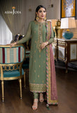 Asim Jofa Chiffon, organza, Sage Green & Pink Jhilmil Collection Online Shopping