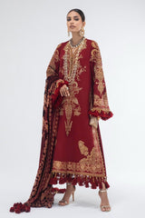 Sana Safinaz S211-006b-cp Winter Shawl Velvet 2021
