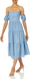 Chambray Women's Off The Shoulder Chambray Flowing Maxi Dress - BCBGMAXAZRIA | Women's Casual Dresses