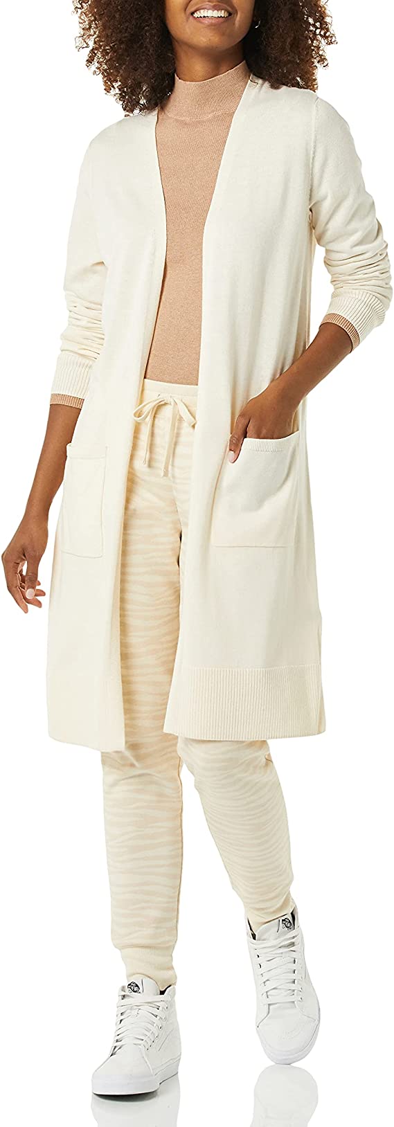 Ecru Women's Lightweight Longer Length Cardigan Sweater (Available in Plus Size) - AE Store | Women's Cardigan