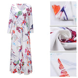 White Womens Casual Floral Print Long Maxi Dress Plus Size Plain Party Outfits - JTNFairy | Women's Casual Dresses