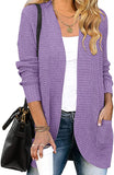 Violet Women's Long Sleeve Open Front Casual Lightweight Soft Knit Cardigan Sweater Outerwear - ZESICA | Women's Cardigan