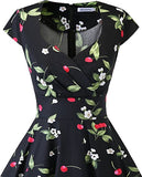 Yellow 50s 60s A Line Rockabilly Dress Cap Sleeve Vintage Swing Party Dress - bbonlinedress | Women's Cocktail Dresses