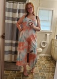 Tie Dye K Casual Sleeveless Strap Loose Adjustable Jumpsuits Stretchy Long Pants Romper with Pockets - SNUGWIND | Women's Romper & Jumper Suit