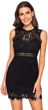 Black Women's Sleeveless Scalloped Hem Fitted Floral Lace Bodycon Dress - Verdusa | Women's Cocktail Dresses