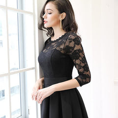 Women's Vintage Floral Lace 2/3 Sleeve Bridesmaid Party Dress - Miusol