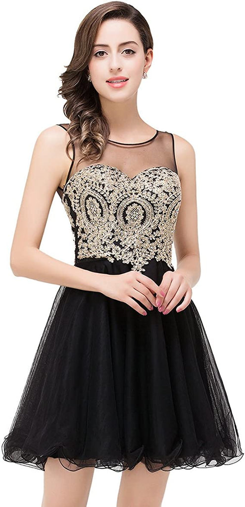 Burgundy Women's Cocktail Dresses Crystals Applique Short Prom Dresses ...