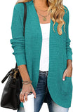 Lake Green Women's Long Sleeve Open Front Casual Lightweight Soft Knit Cardigan Sweater Outerwear - ZESICA | Women's Cardigan