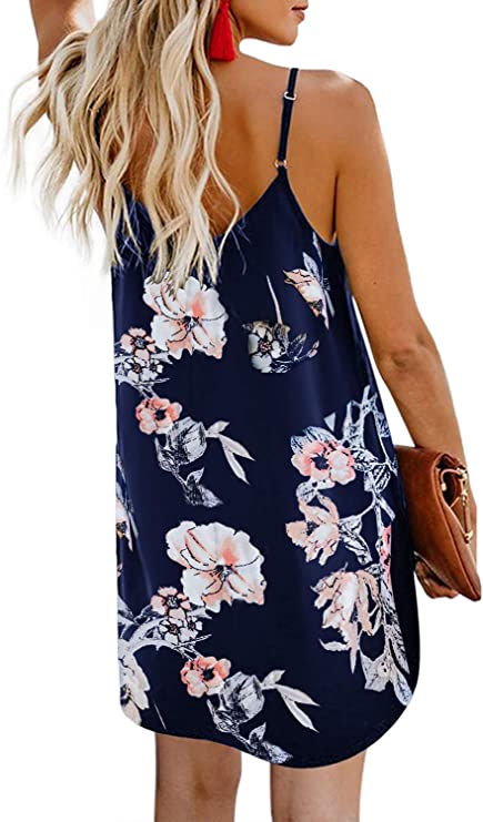 Lace White Women Summer Spaghetti Strap Button Down V Neck Sleeveless Casual Mini Dress - AlvaQ | Women's Cocktail Dresses