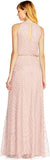 Blush Women's Halter Art Deco Beaded Blouson Dress - Adrianna Papell | Women's Formal Dresses