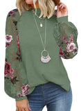 Floral Green Women’s Long Sleeve Tops Lace Casual Loose Blouses T Shirts - MIHOLL | Women's Tops and Blouses
