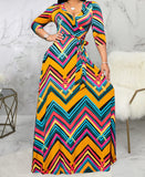 Stripe Womens Casual Floral Print Long Maxi Dress Plus Size Plain Party Outfits - JTNFairy | Women's Casual Dresses