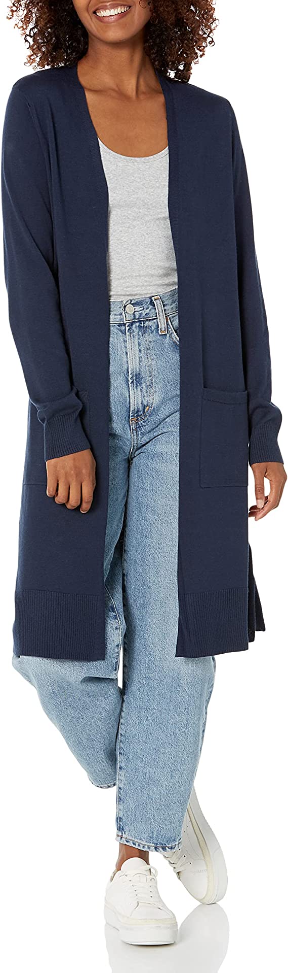 Navy Women s Lightweight Longer Length Cardigan Sweater Available in Original Brand