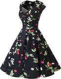 Yellow 50s 60s A Line Rockabilly Dress Cap Sleeve Vintage Swing Party Dress - bbonlinedress | Women's Cocktail Dresses