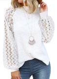White Lace Women’s Long Sleeve Tops Casual Loose Blouses T Shirts - MIHOLL | Women's Tops and Blouses