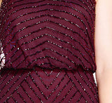 Cassis Women's Halter Art Deco Beaded Blouson Dress - Adrianna Papell | Women's Formal Dresses