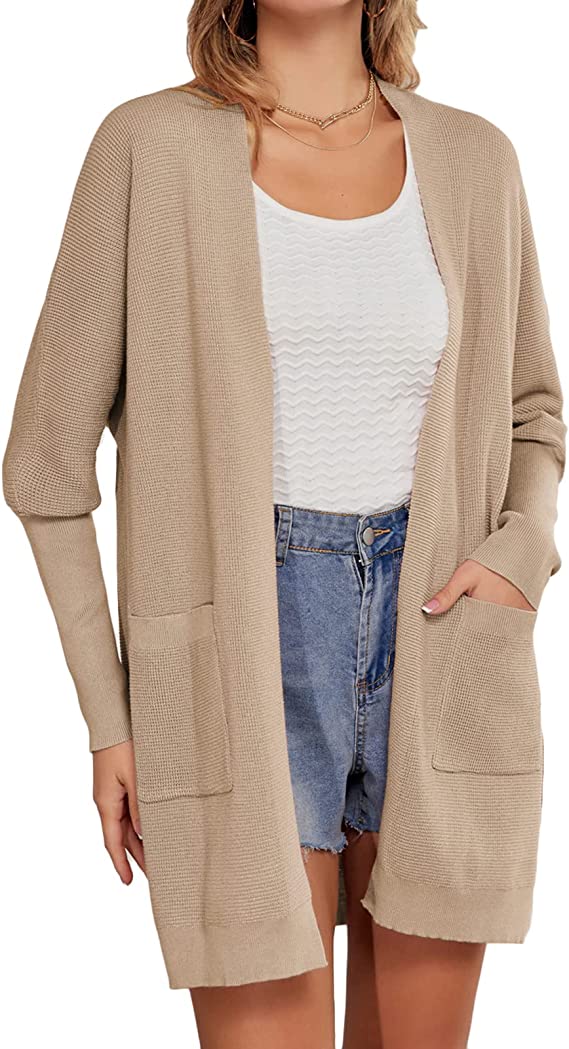 Long sleeve open front cardigan cheap
