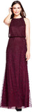 Cassis Women's Halter Art Deco Beaded Blouson Dress - Adrianna Papell | Women's Formal Dresses