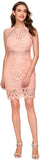 Pink Women's Sleeveless Scalloped Hem Fitted Floral Lace Bodycon Dress - Verdusa | Women's Cocktail Dresses