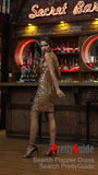 Women's Sexy Deep V Neck Sequin Glitter Bodycon Stretchy Mini Party Dress