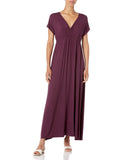 Burgundy Women's Surplice Maxi Dress Available in Plus Size - AE Store | Women's Casual Dresses