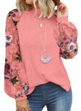 Floral Coral Women’s Long Sleeve Tops Lace Casual Loose Blouses T Shirts - MIHOLL | Women's Tops and Blouses