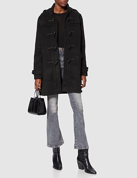 Black Ladies Duffle Wool Coat - MERAKI | Women's Coat & Jacket