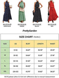 Z Red Women's Casual Halter Neck Sleeveless Floral Long Maxi Dress Backless Loose Ruffle Sundress with Belt - PRETTYGARDEN | Women's Formal Dresses