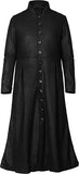 Black Wool Coat Matrix Detective Neo Costume Keanu Reeves Steampunk Gothic Trench Coat - E Genius | Women's Coat & Jacket