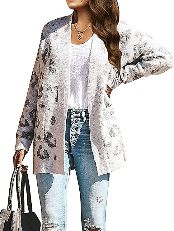Leopard open cardigan cheap