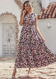 Black Pink Women's Summer Floral Maxi Dresses - Prettygarden | Women's Formal Dresses
