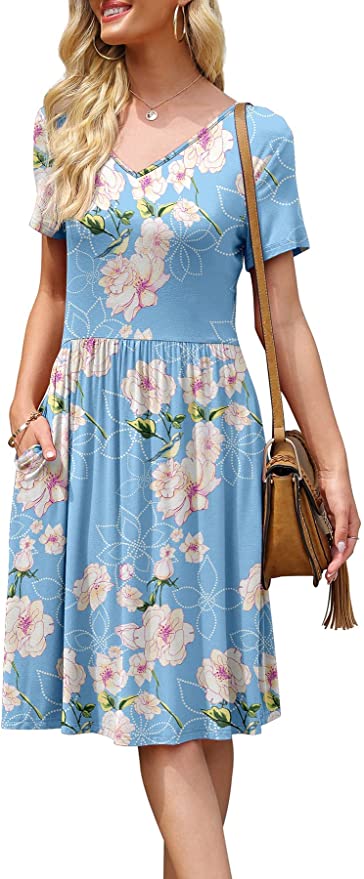 Light blue short sleeve dress best sale