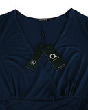 Blue Pink Ladies Summer Casual V Neck Short Long Sleeve Floral Pattern Wrap Ladies Maxi Long Dress with Pockets - OUGES | Women's Evening Gowns