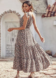 Coffee Pink Women's Summer Floral Maxi Dresses - Prettygarden | Women's Formal Dresses