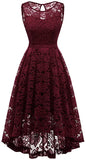 Burgundy Women Lace Classic Dress - Gardenwed | Women's Formal Dresses