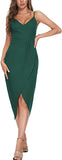 Green Women's Sexy V Neck Backless Maxi Dress Sleeveless Spaghetti Straps Cocktail Party Dresses - CMZ2005 | Women's Cocktail Dresses