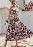 Black Pink Women's Summer Floral Maxi Dresses - Prettygarden | Women's Formal Dresses