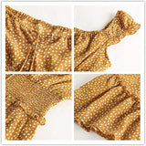 Yellow Womens Summer Ruffle Sleeve Sweetheart Neckline Printing Dress Mini Dress - Yobecho | Women's Casual Dresses