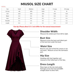 Navy Blue Women's Formal V Neck Ruffle Split Evening Party Long Dress - Miusol