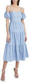 Chambray Women's Off The Shoulder Chambray Flowing Maxi Dress - BCBGMAXAZRIA | Women's Casual Dresses