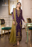 Asim Jofa Aubergine & Mehndi Green, Chiffon Jhilmil Collection Online Shopping