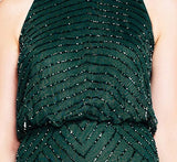 Dust Emerald Women's Halter Art Deco Beaded Blouson Dress - Adrianna Papell | Women's Formal Dresses