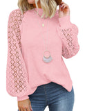 Pink Women’s Long Sleeve Tops Lace Casual Loose Blouses T Shirts - MIHOLL | Women's Tops and Blouses