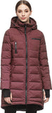 Winered Ladies Hooded Down Jacket Mid-Length Outwear Coat - Orolay | Women's Coat & Jacket