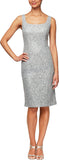 Champagne Women's Midi Length Embroidered Dress - Alex Evenings | Women's Formal Dresses