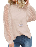 Oatmeal Women’s Long Sleeve Tops Lace Casual Loose Blouses T Shirts - MIHOLL | Women's Tops and Blouses