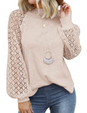 Oatmeal Lace Women’s Long Sleeve Tops Casual Loose Blouses T Shirts - MIHOLL | Women's Tops and Blouses
