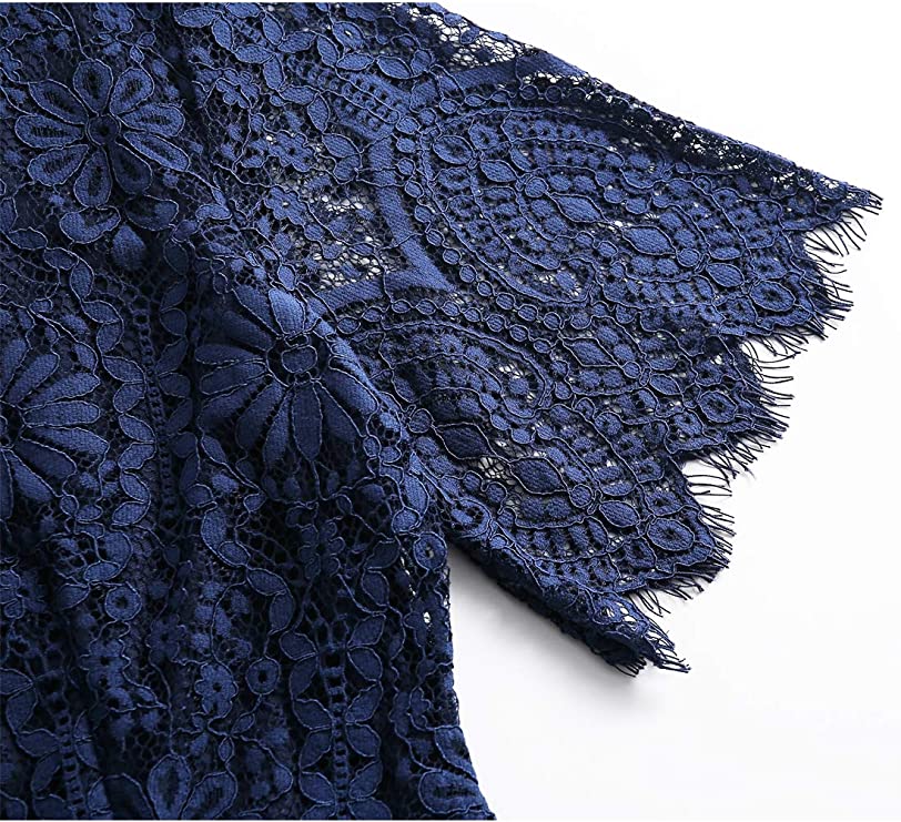 Royal Women's Elegant Floral Lace Bodycon Cocktail Lace Dress - ALLANDWELL | Women's Cocktail Dresses