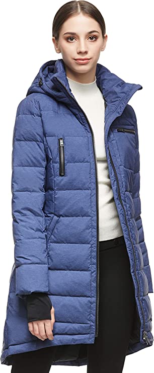 Darkgrey Ladies Hooded Down Jacket Mid-Length Outwear Coat - Orolay | Women's Coat & Jacket